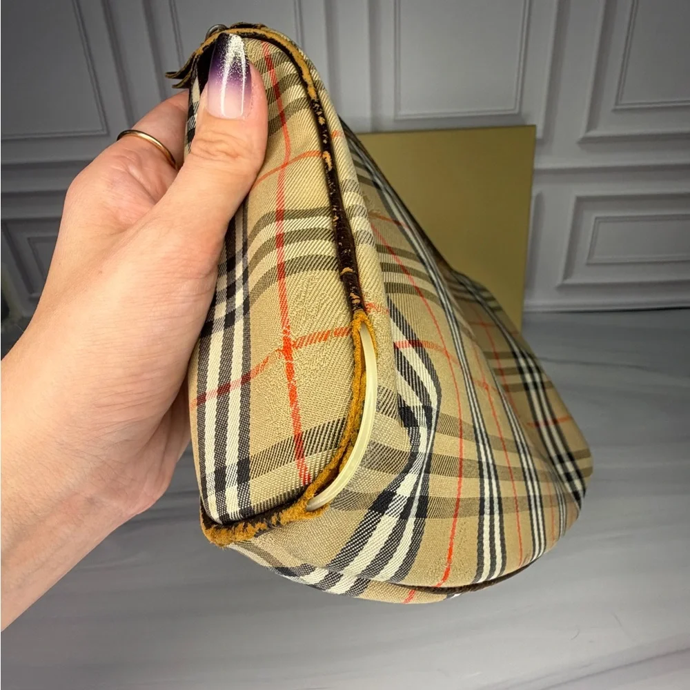 Vintage Burberry Nova Beige Check Canvas Toiletries Pouch | Project Piece w/Box